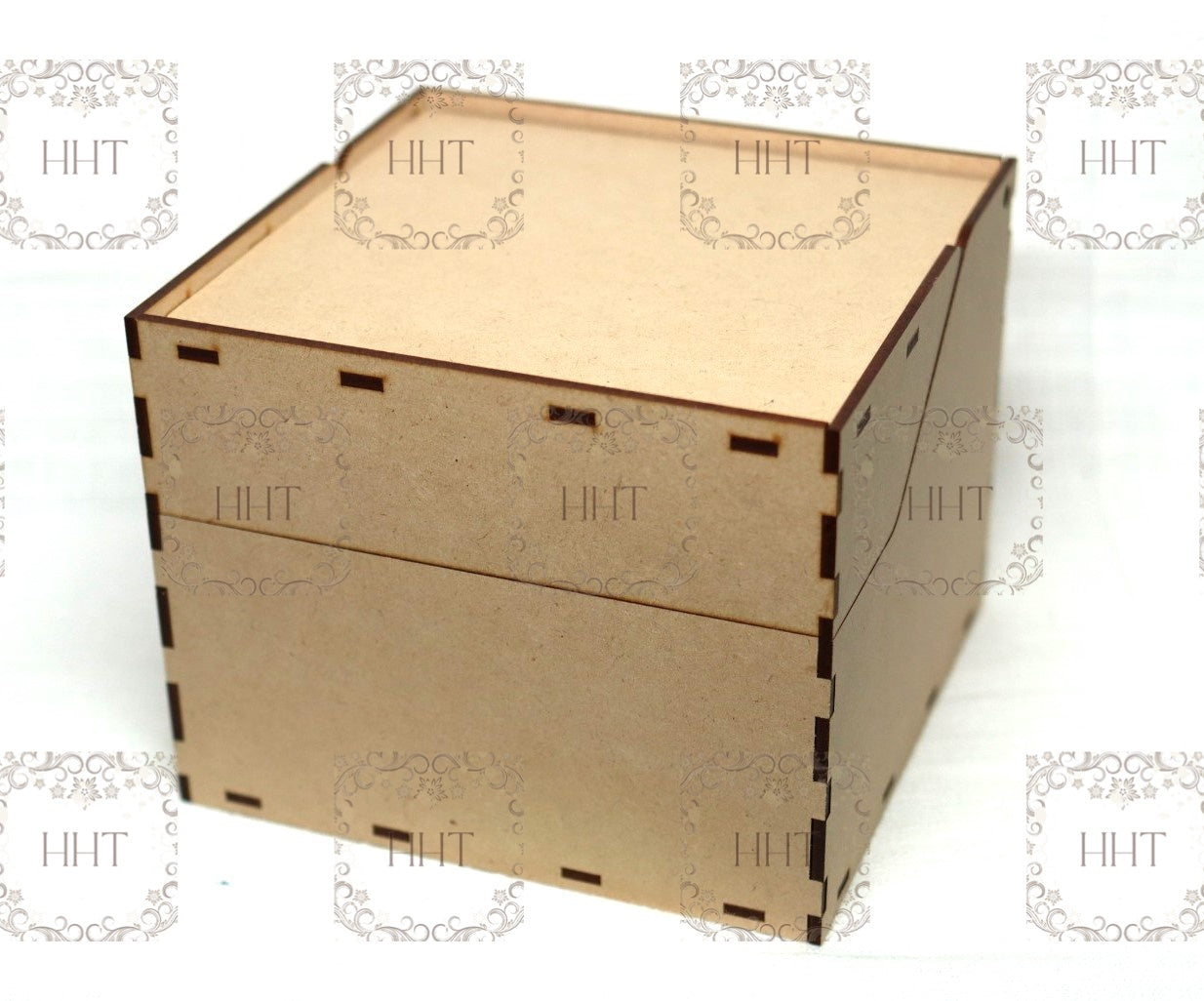 Laser Cut MDF, Recipe, Index, Card Flip Top Box, Base, Blank, Craft, Canvas, Decoupage, Mixed Media, Paintable, 6.5"w x 6.25"d x 5.25"h