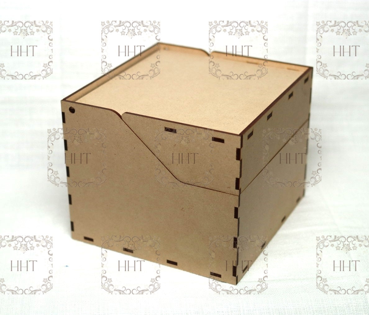 Laser Cut MDF, Recipe, Index, Card Flip Top Box, Base, Blank, Craft, Canvas, Decoupage, Mixed Media, Paintable, 6.5"w x 6.25"d x 5.25"h