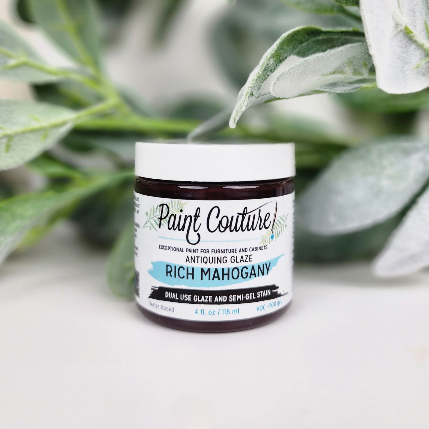 Paint Couture, Glaze, Water-based, metallic, Wood Stain, Top coat, Self-leveling, Antiqued Aged Look, 1 oz