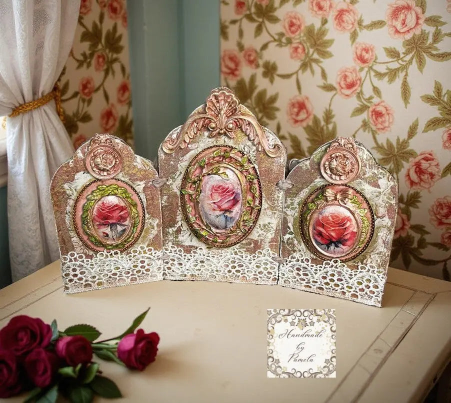 Laser Cut, MDF, Vintage Style, Blank, Base, Panel, Plaque, Frame, IOD Style, Brooches Frame, 2 pc, Decoupage Mixed Media, 2 sizes Handcrafted Holiday Traditions