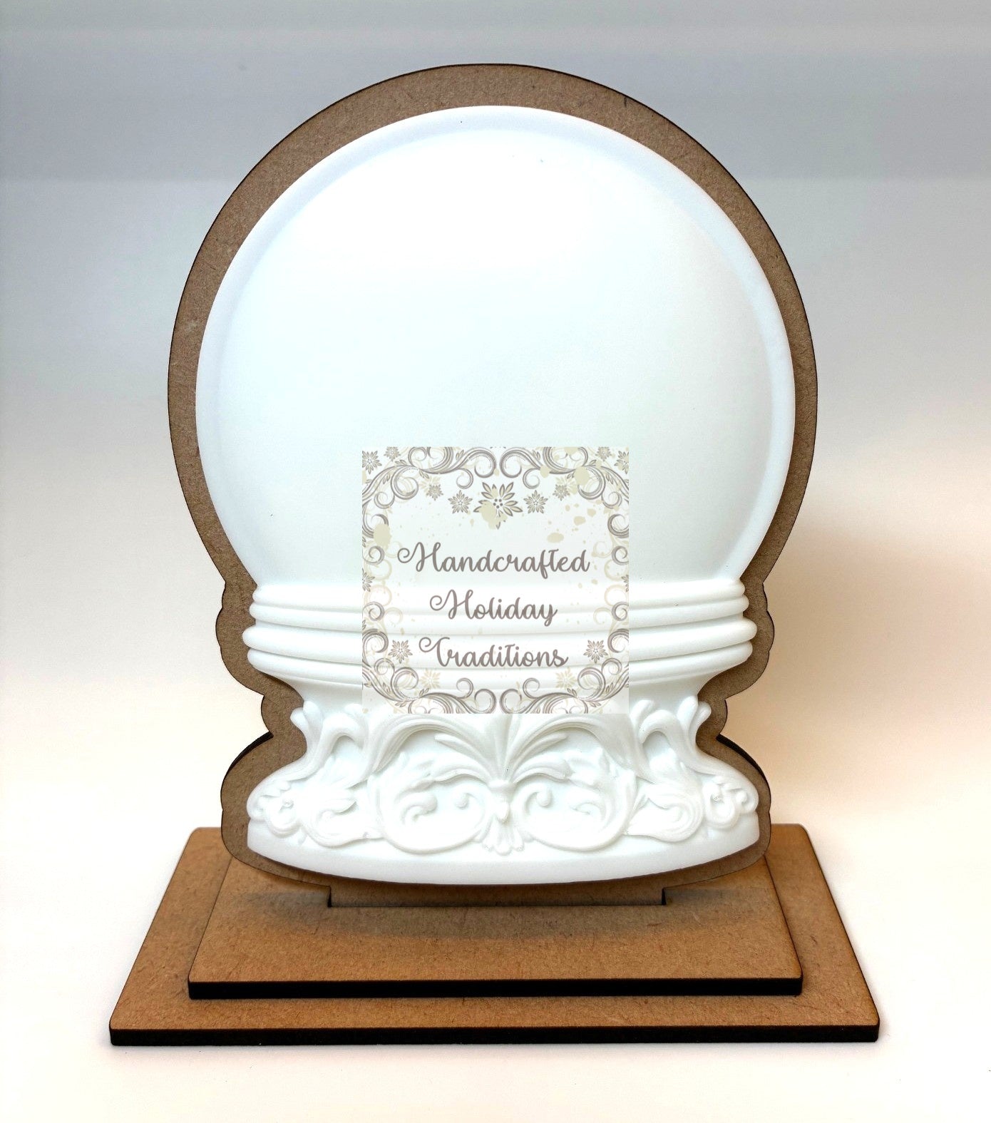 Laser Cut, MDF, Blank, Base, Standing, Snow Globe, IOD Castings, Christmas, Decoupage, Mixed Media, Winter, Holiday, Decorations, Set of 2