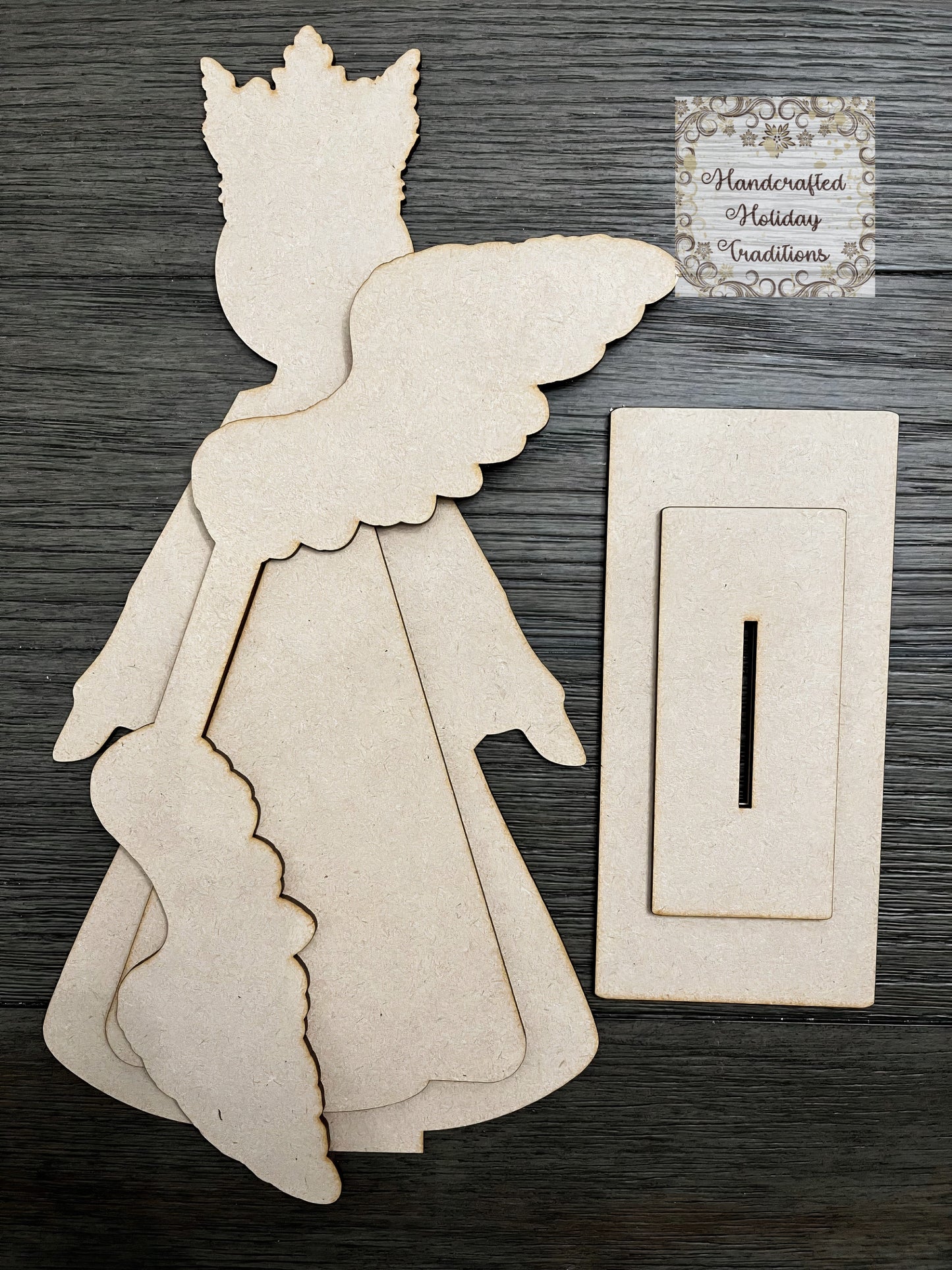 Laser Cut, MDF, Angel Shelf Sitter made for IOD Castings, Decoupage, Crafts, Mixed Media, 12"w x 13"h