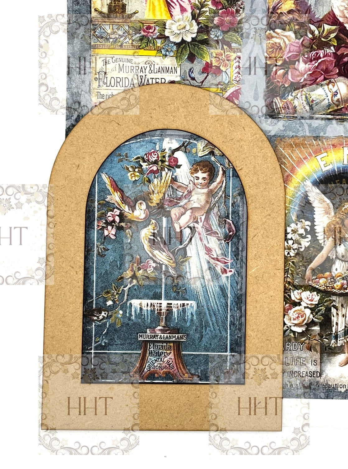 Laser Cut MDF, Framed, Arched, Arch, Panel, Plaque, Blank Base, Canvas for Decoupage, Mixed Media, 2 piece, Creative, Crafts