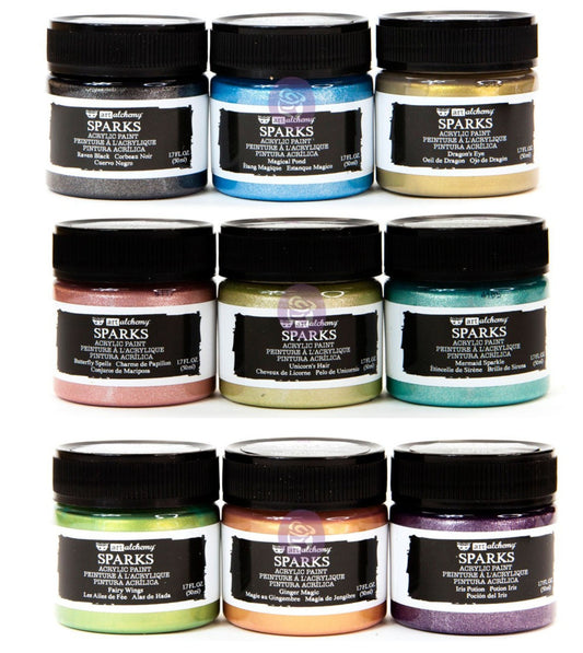 Re-Design Prima, Art Alchemy, High Glimmer, SPARKS Acrylic Paint