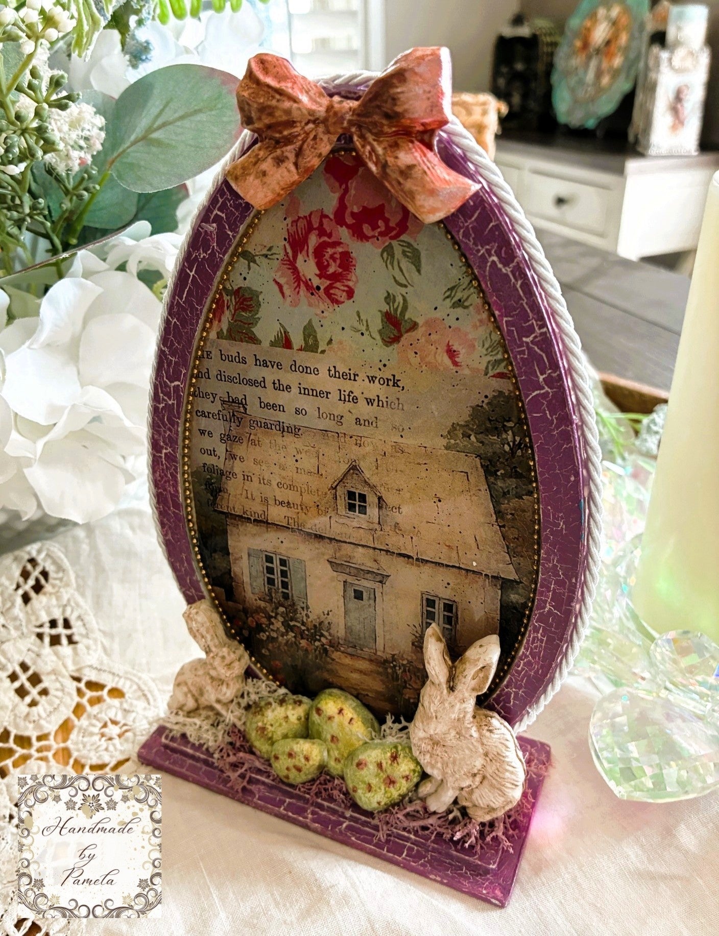 Laser Cut MDF Easter Egg Base | Blank Shelf Sitter for Decoupage, Mixed Media Crafts, Holiday Decorations, 4 3/4" x 7 1/2