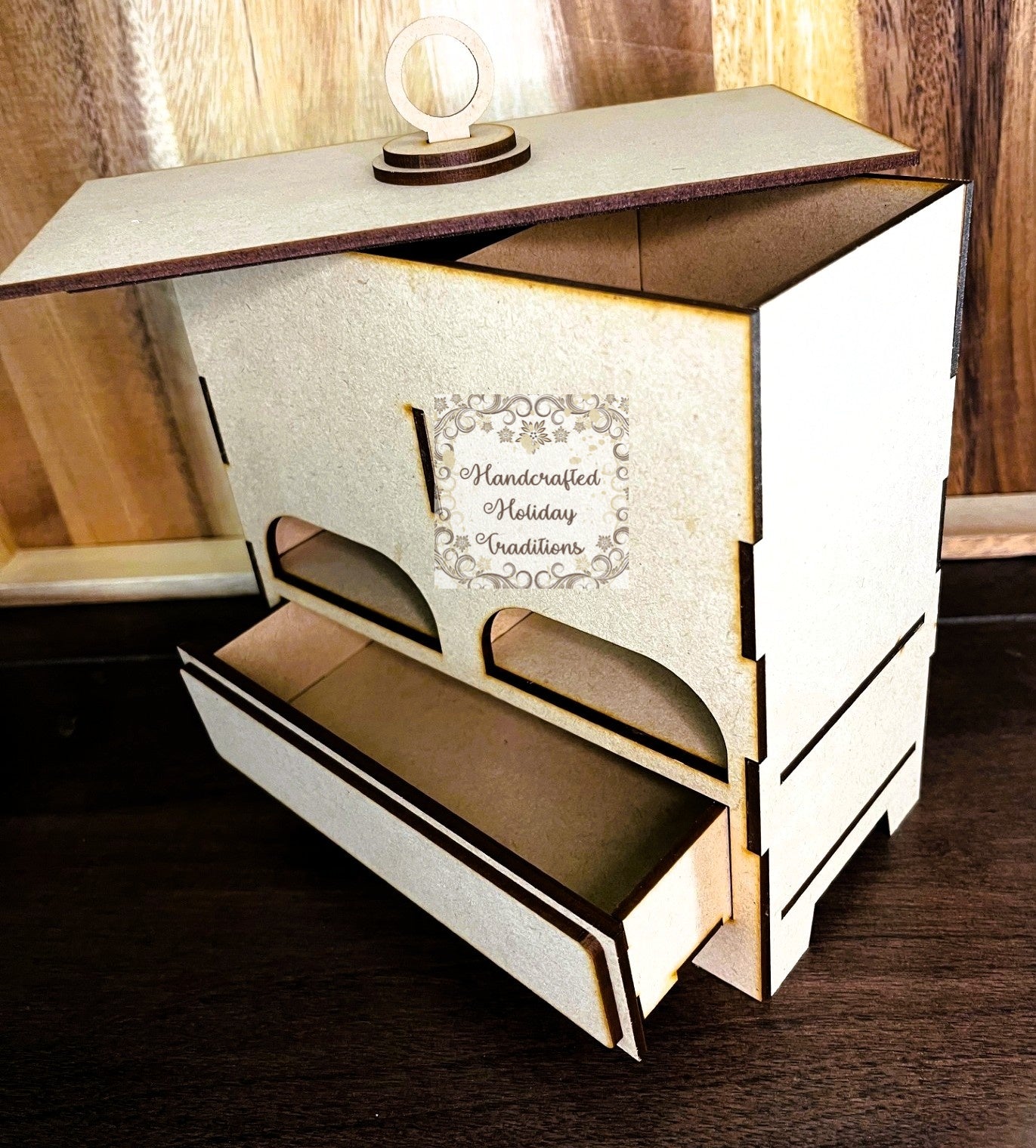 Laser Cut, MDF, Tea Cabinet, Caddy, Craft, Base, Blank, Canvas, Decoupage, Mixed Media, Crafts, Self-Assembly, Buildable