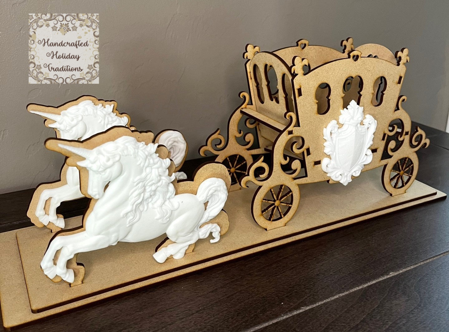 Laser Cut, MDF, Buildable, Chariot, Carriage, Unicorn, Kit, IOD Mould, Blank, Base, Decoupage, Mixed Media, Crafts, Small, Large Variants