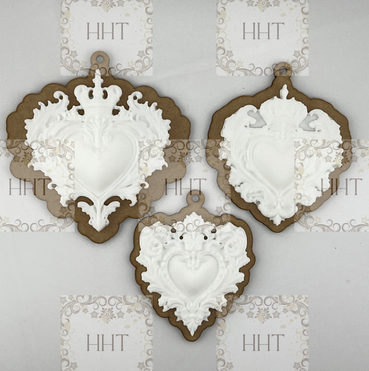 Laser Cut, MDF, Vintage Style LaBlanche Castings, Hearts, Backing, Ornaments, Blank, Base, Decoupage, Mixed Media, Crafts