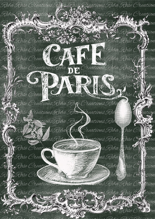 Reba Rose Creations, Rice Paper, Decoupage, Mixed Media, Cafe Paris
