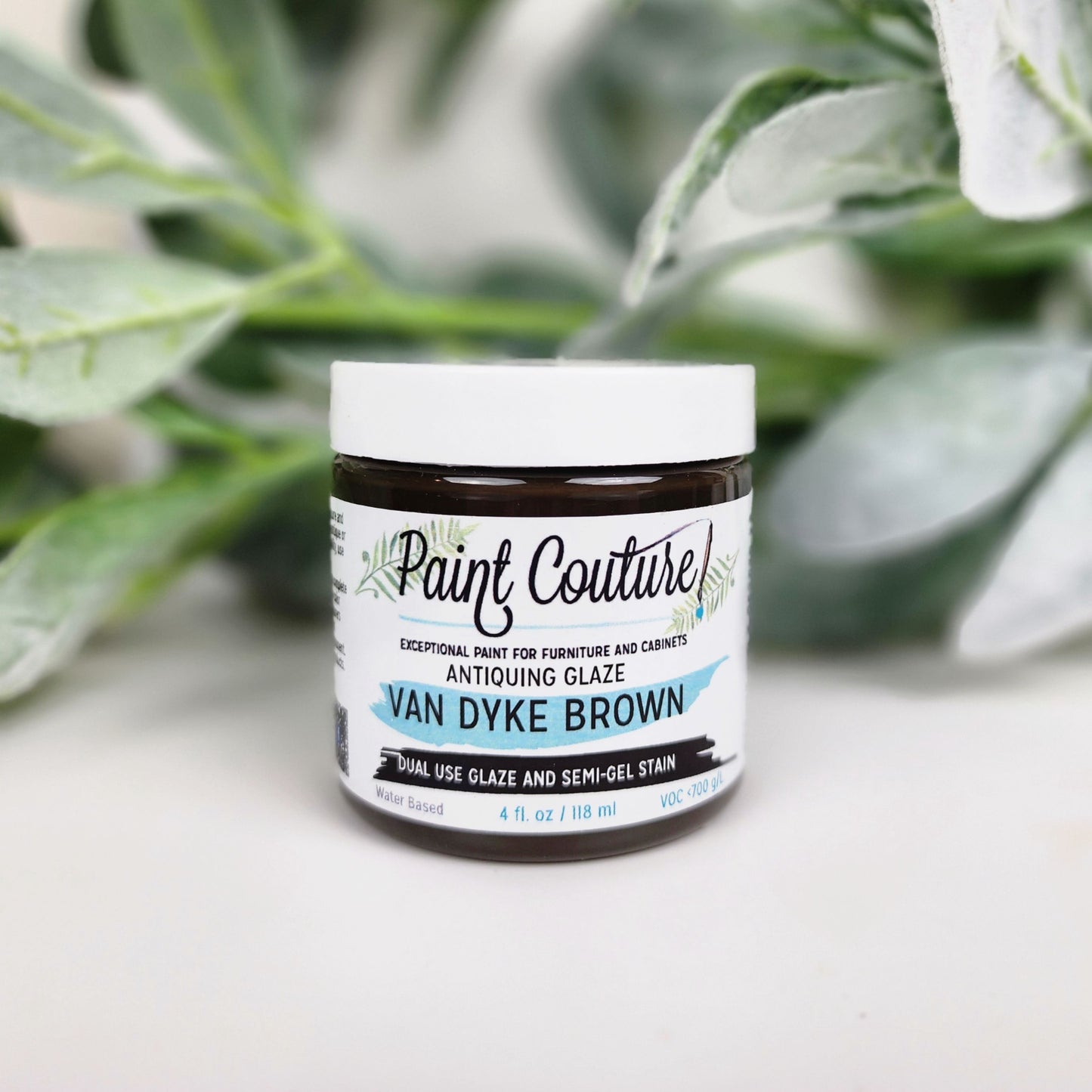 Paint Couture, Glaze, Water-based, metallic, Wood Stain, Top coat, Self-leveling, Antiqued Aged Look, 1 oz