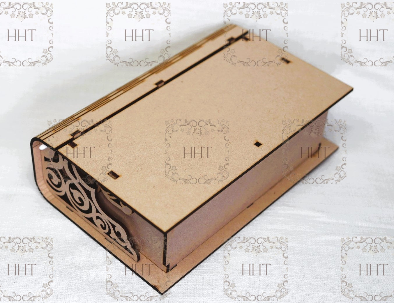 Laser Cut, MDF Book Box, Vintage Style, Base, Blank, Canvas, Decoupage, Mixed Media, Paintable, Craft Kit, Home Decor