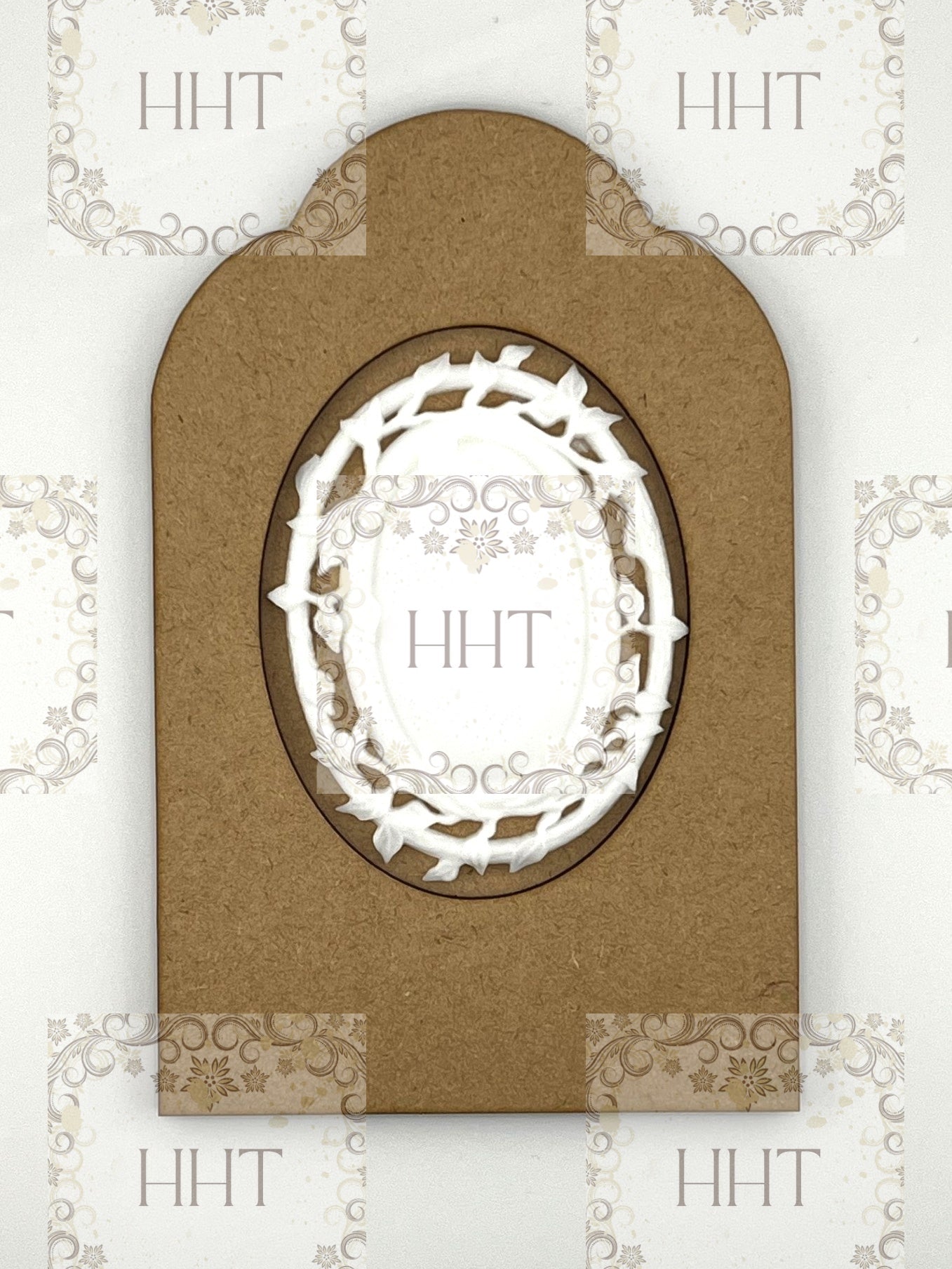 Laser Cut, MDF, Vintage Style, Blank, Base, Panel, Plaque, Frame, IOD Style, Brooches Frame, 2 pc, Decoupage Mixed Media, 2 sizes