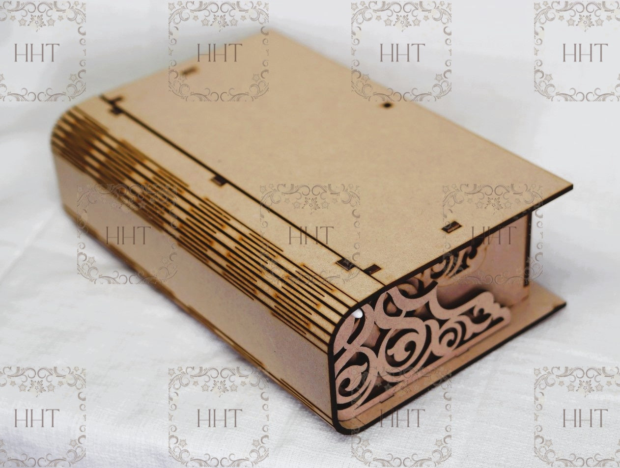 Laser Cut, MDF Book Box, Vintage Style, Base, Blank, Canvas, Decoupage, Mixed Media, Paintable, Craft Kit, Home Decor