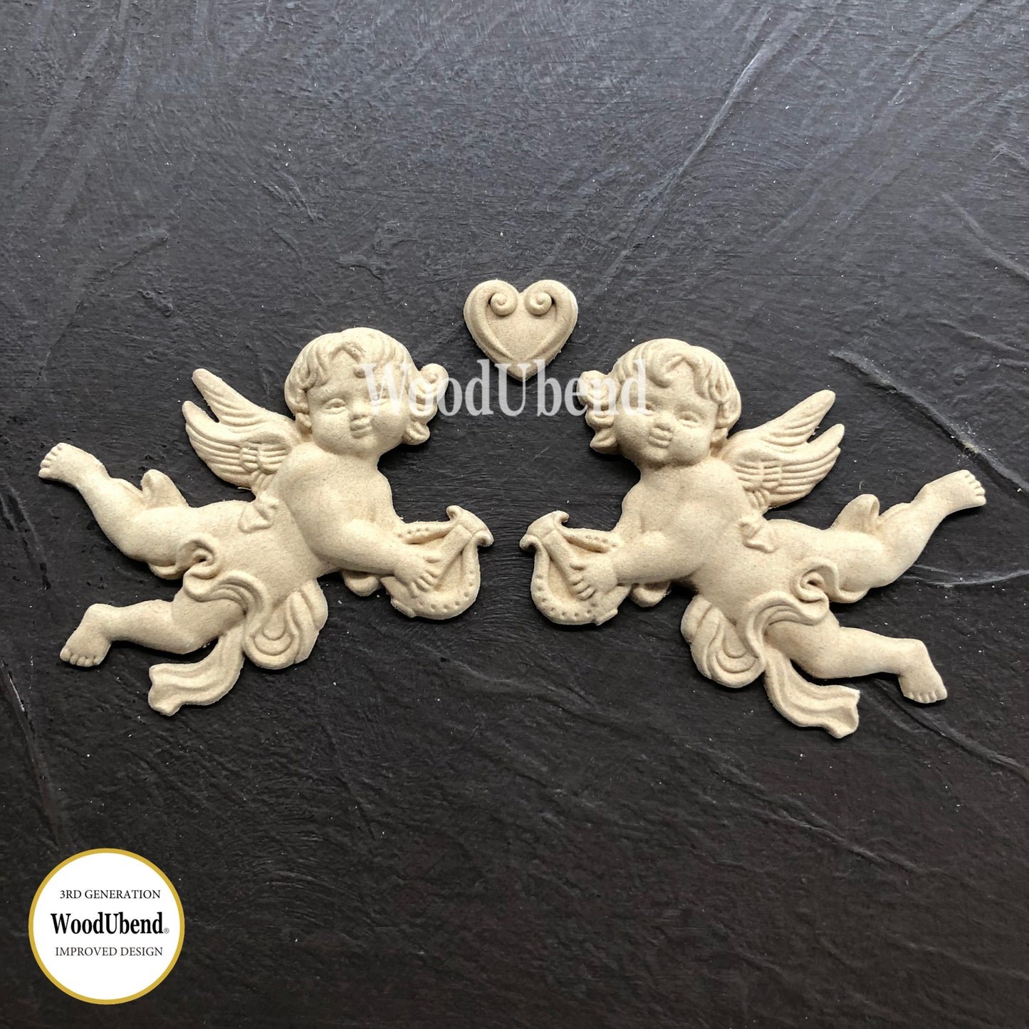 WoodUbend, Little Angels, Set 3 Pieces, WUB1186, 6.3 × 1.18 in