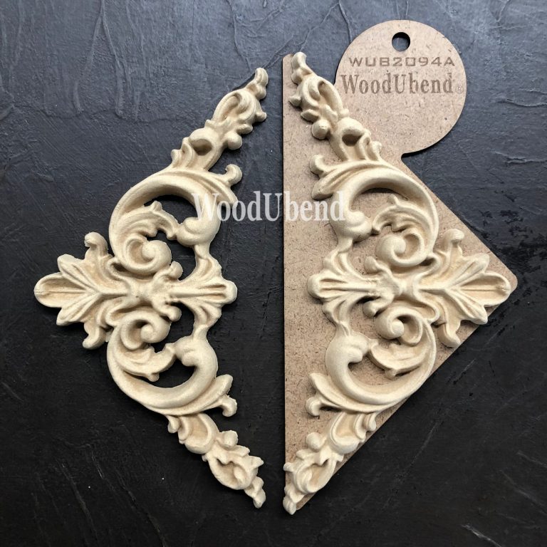 WoodUbend, Pack Of Two, Pediments, Vintage Style, Scrolls, Toppers, WUB2094