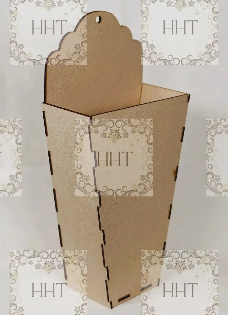 Laser Cut, MDF, Base, Blank, Elongated, Wall Pocket Kit, Buildable, Paintable, Decoupage, Mixed Media, 6" x 12.5" Handcrafted Holiday Traditions