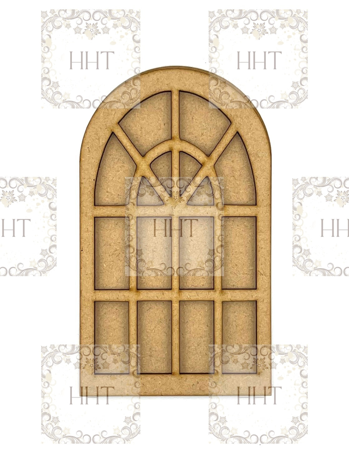 Laser Cut, MDF, Vintage Style Cathedral Windows, Arched, Base Blank for Decoupage, Mixed Media, Scrapbooking, Set of 2