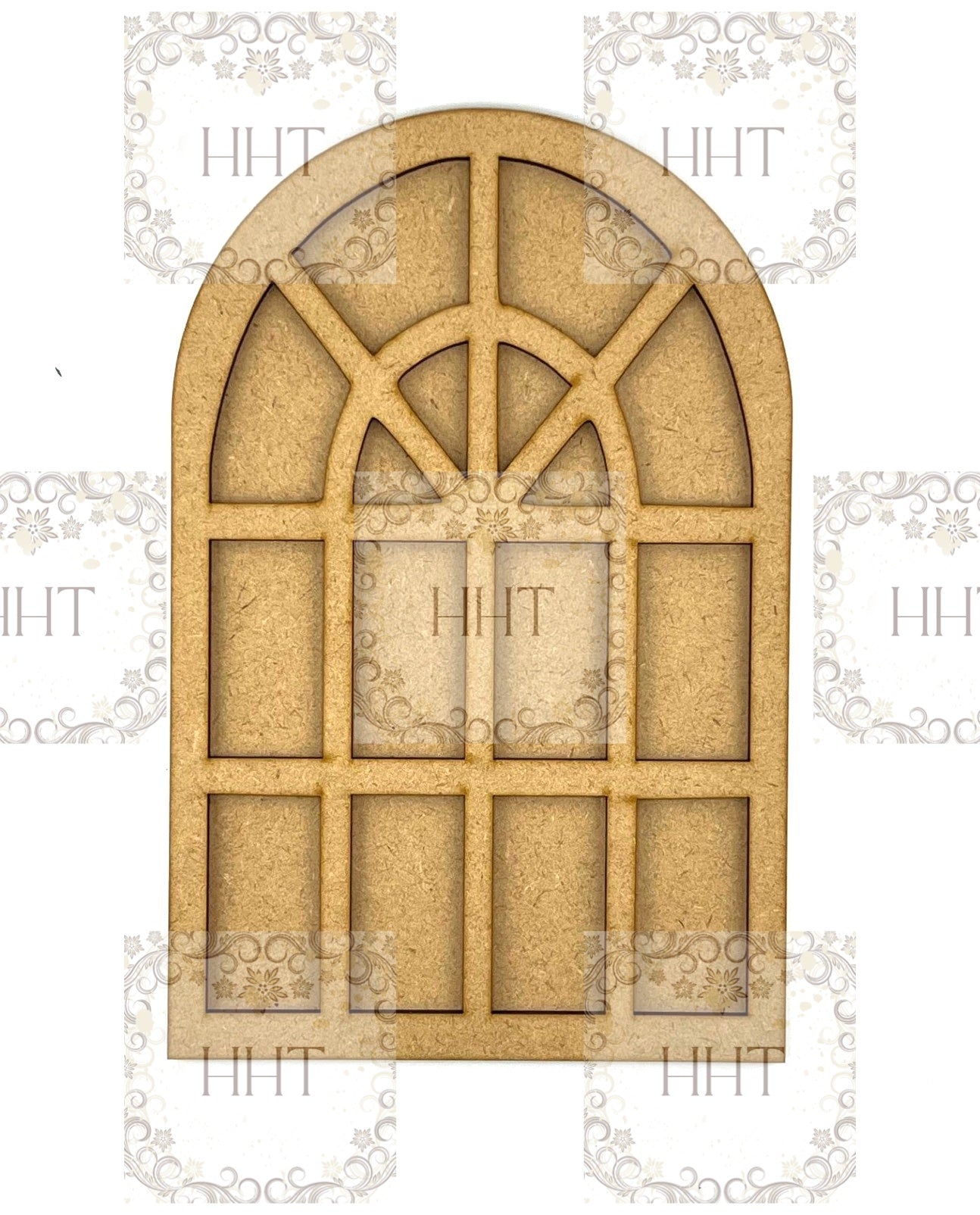 Laser Cut, MDF, Vintage Style Cathedral Windows, Arched, Base Blank for Decoupage, Mixed Media, Scrapbooking, Set of 2