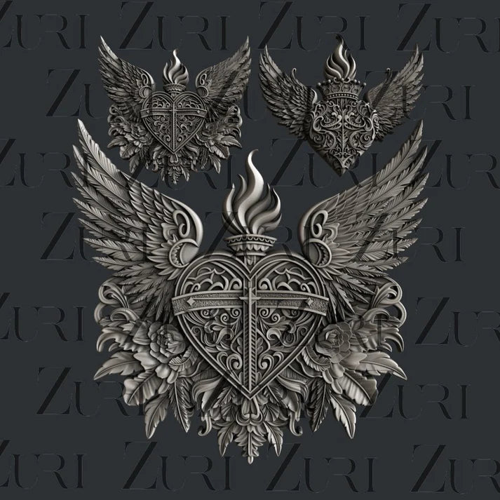 Zuri Silicone Mould, Sacred Heart, Vintage Dreams Collection