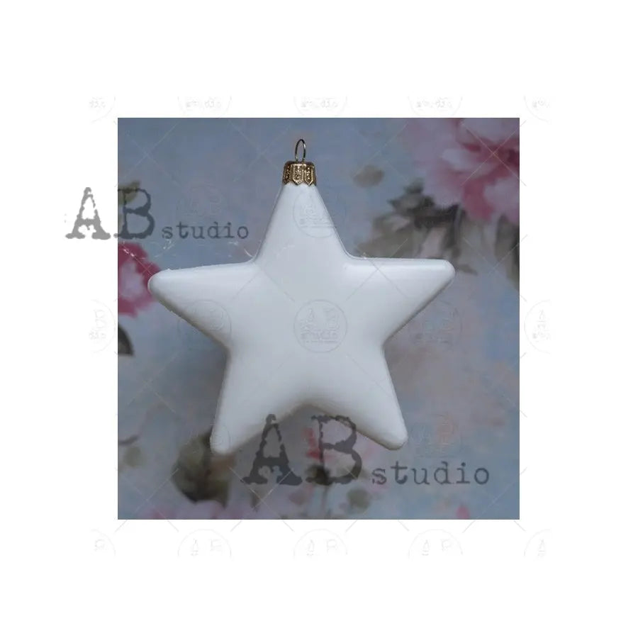 Blank Canvas Star, Ornaments for Decoupage, Mixed Media, Paintable, Shatterproof, Christmas Ornaments, White Plastic, 4 1/2", AB Studio AB Studio