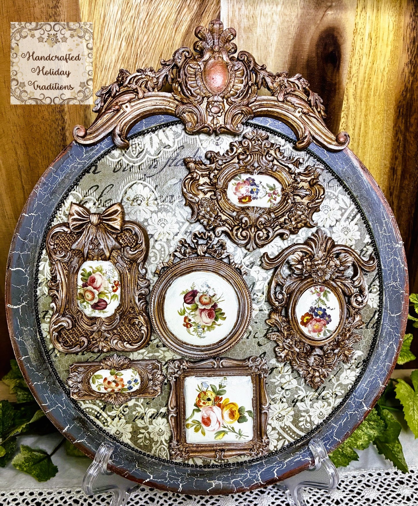 Laser Cut MDF Round Framed Panel, Unfinished Plaque for Home Decor Art, Decoupage Mixed Media, Paintable, Crafts | 10" diameter