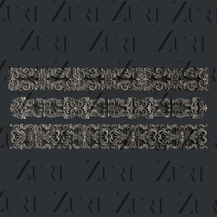 Zuri Silicone Mould, Baroque Borders, Vintage Style, Mixed Media, Food Safe