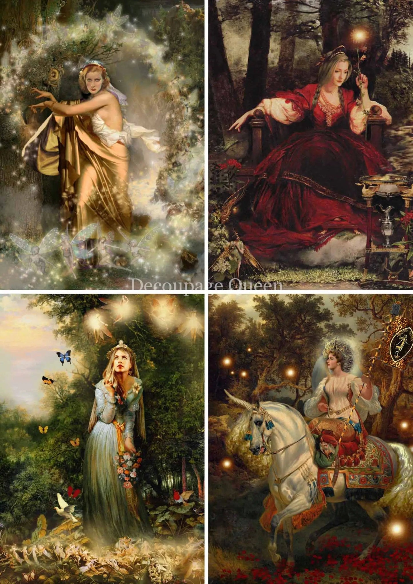 Howard David Johnson Women of the Realm DQRP 0334-A4 Size: A4 - 8.3" X 11.7" Rice Paper for decoupage Decoupage Queen