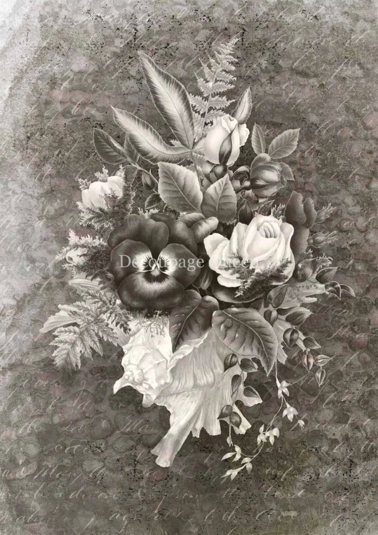 Decoupage Queen Dainty and the Queen Nostalgic Floral DQRP_0283-A4 Size: A4 - 8.3" X 11.7" Rice Paper for Decoupage Decoupage Queen