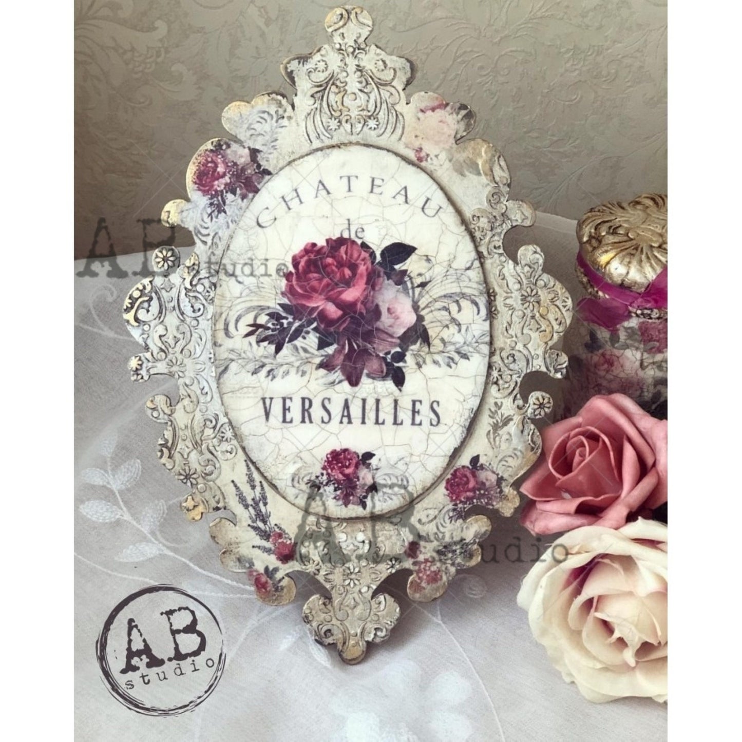 AB Studio Vintage Roses Bouquets Design #0634 Size: A4 - 8.27 X 11.69 inches Rice Paper for Decoupage Imported from Poland
