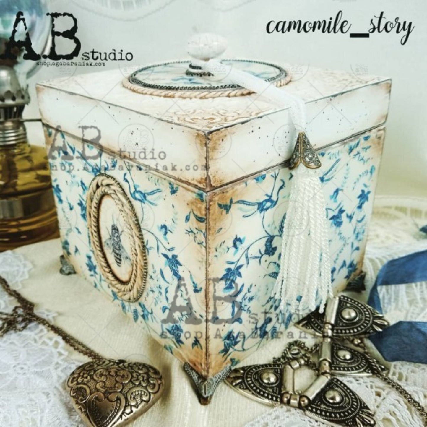 AB Studio Floral Style Design #0256 Size: A4 - 8.27 X 11.69 inches Rice Paper for Decoupage Imported from Poland