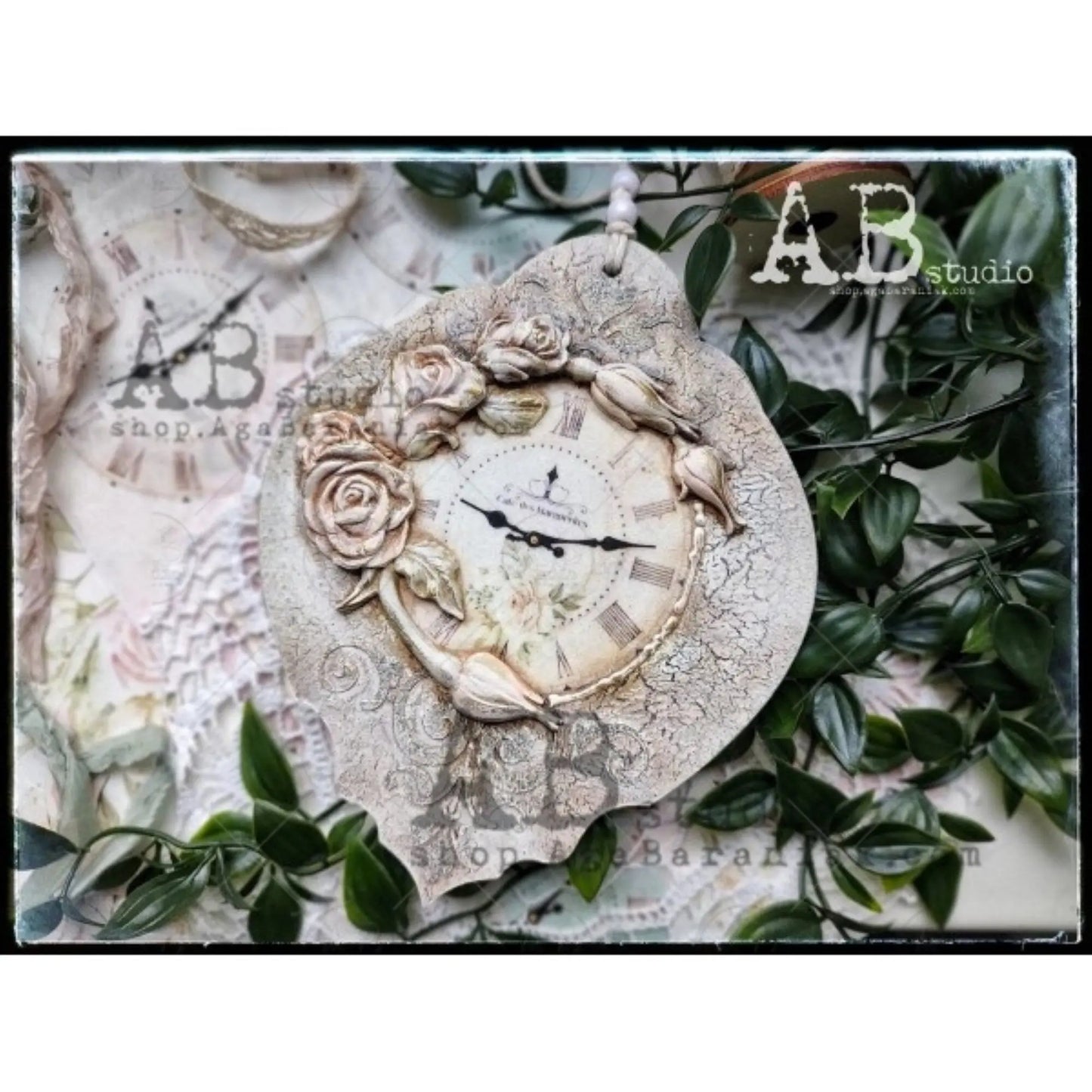 AB Studio Laser Cut HDF Wood Base Blank Brocante Overlay Ornament 2 piece for Decoupage Mixed Media ID-0005, 20cm x 15cm, 8 x 6 in AB Studio
