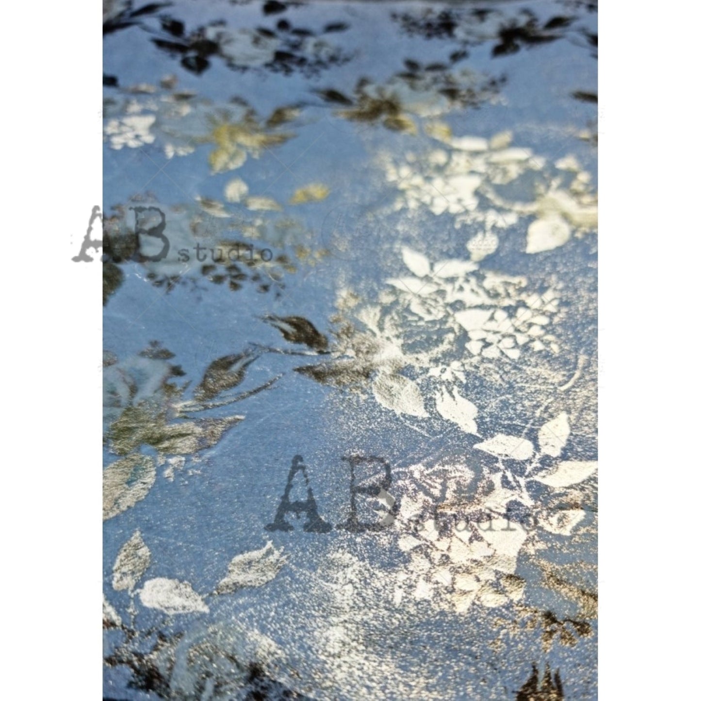 AB Studio Vintage Roses Flowers Gold Gilded Rice Paper A4 No. 1046 Size: A4 - 8.27 X 11.69 inches Rice Paper for Decoupage Imported Poland