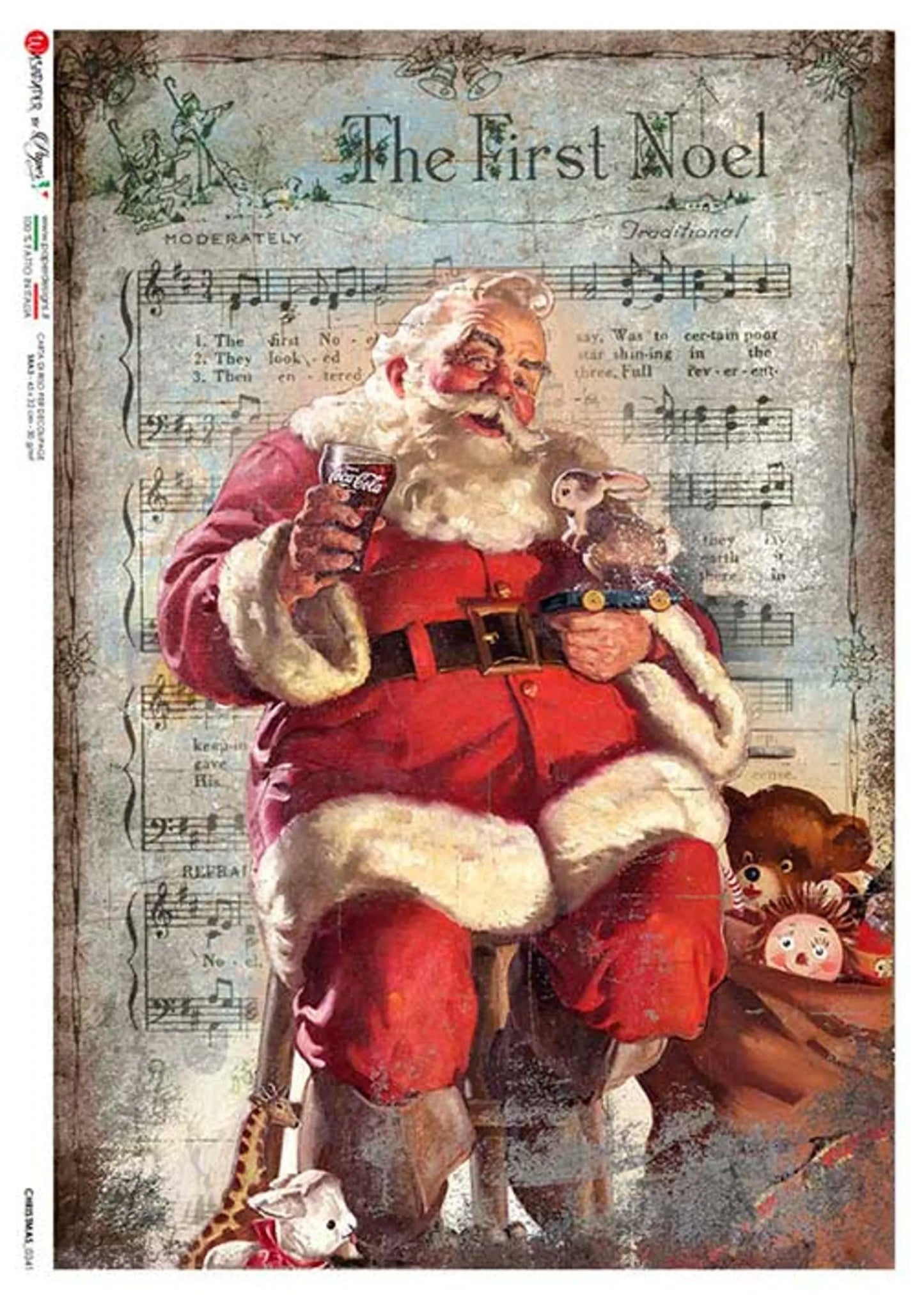 Paper Designs Rice Paper A Break for Santa PD CHRISTMAS 0341 A4 - 8.3" X 11.7" Rice Paper for Decoupage Paper Designs