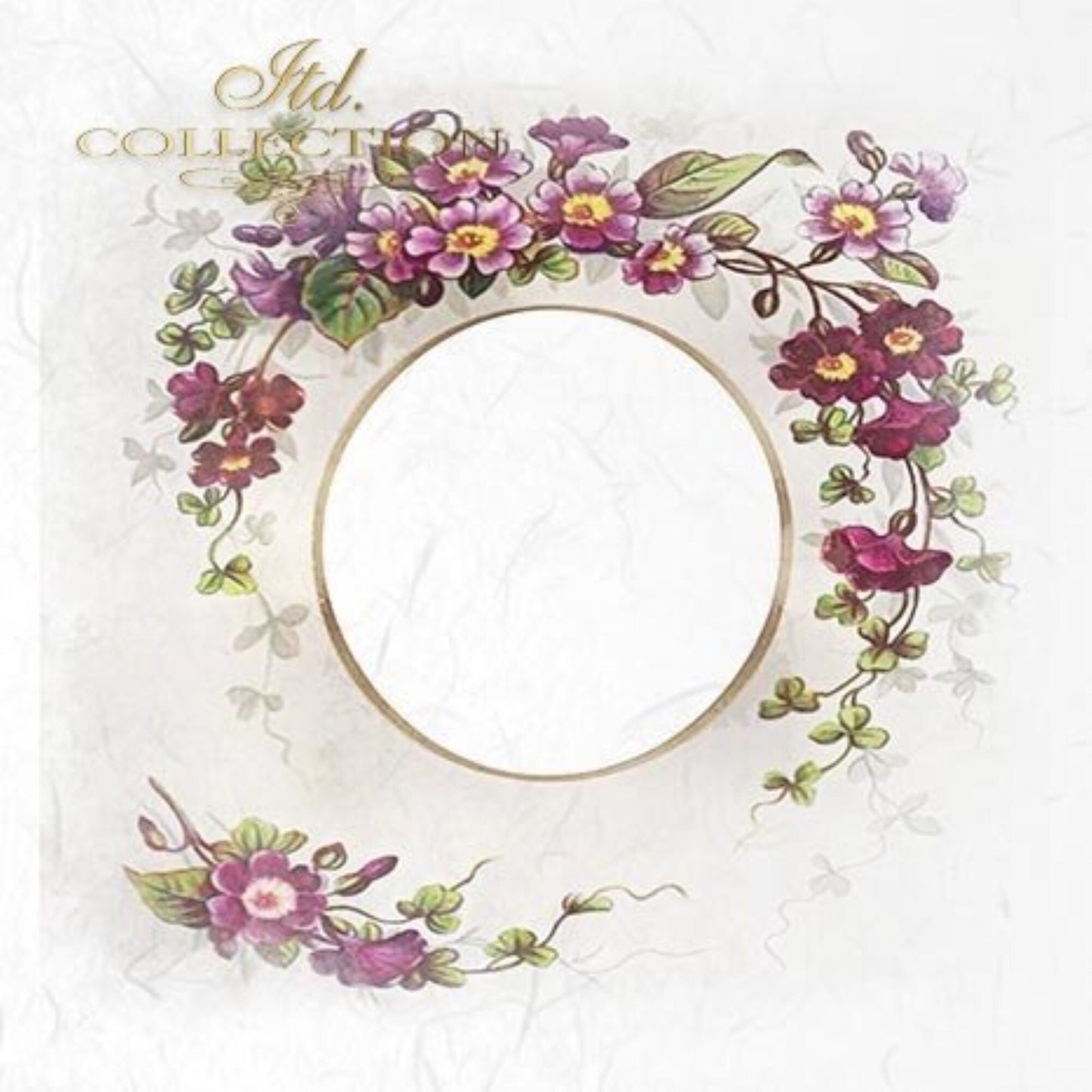 ITD Collection Rice Paper Mini Set for Decoupage RSM040, 6 sheets of rice paper 14,8x14,8 cm, Floral Frames, Spring Flowers, Frames