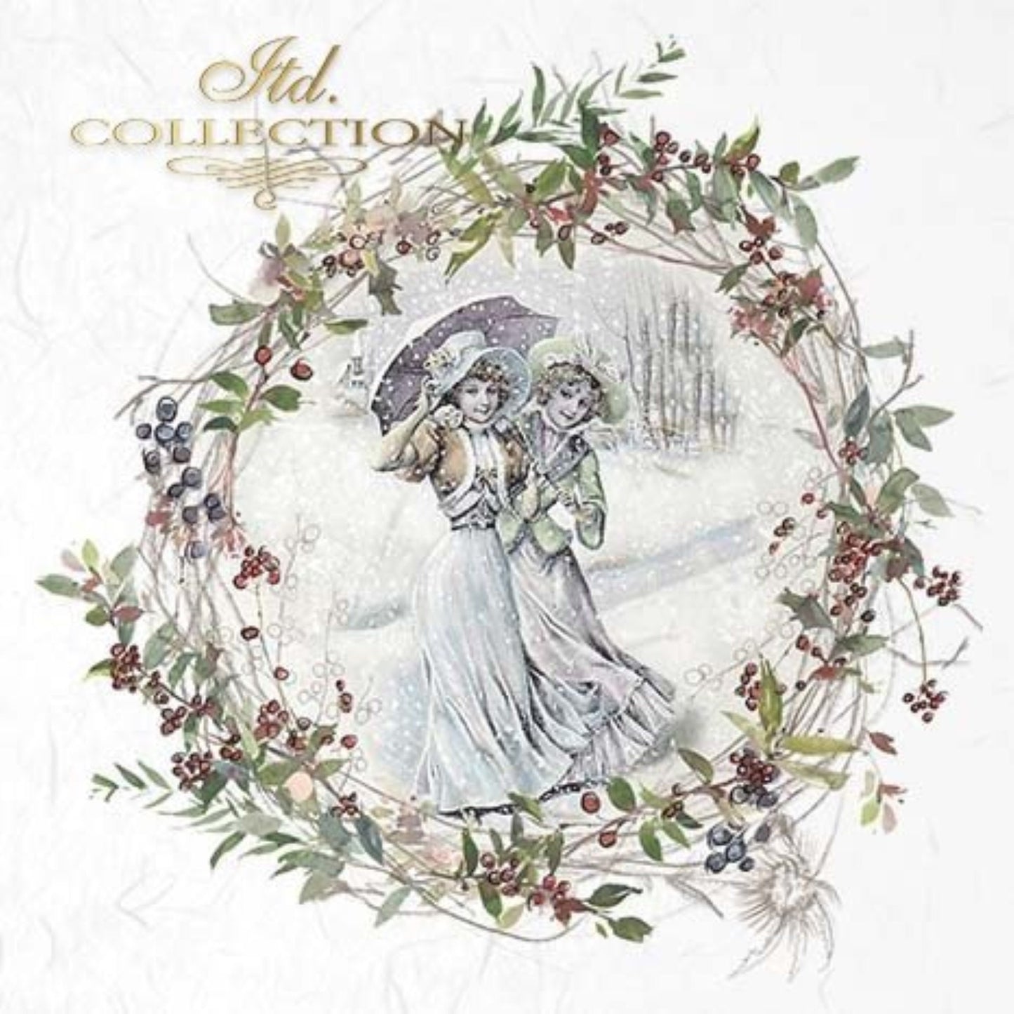 ITD Collection Rice Paper Mini Set for Decoupage RSM042, 6 sheets of rice paper 14,8x14,8 cm, Shabby chic, wreath, vintage, women, Rounds