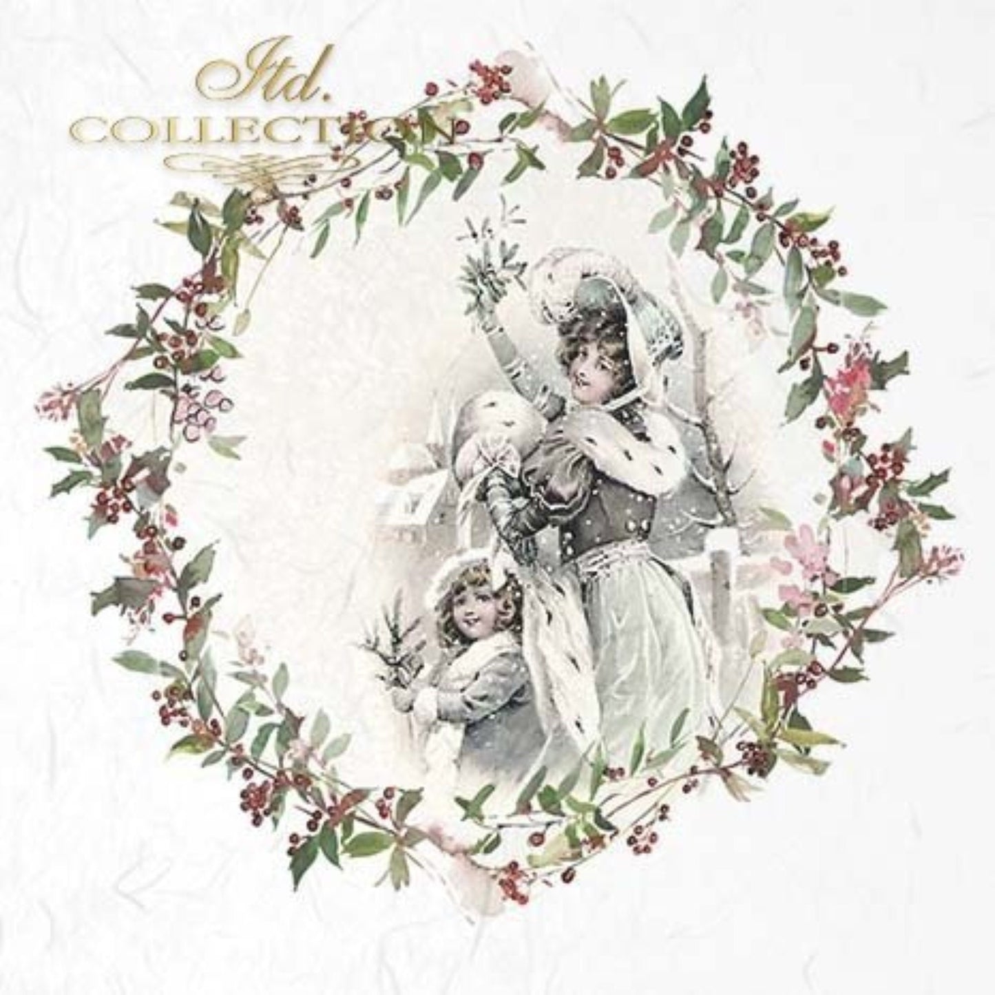 ITD Collection Rice Paper Mini Set for Decoupage RSM042, 6 sheets of rice paper 14,8x14,8 cm, Shabby chic, wreath, vintage, women, Rounds