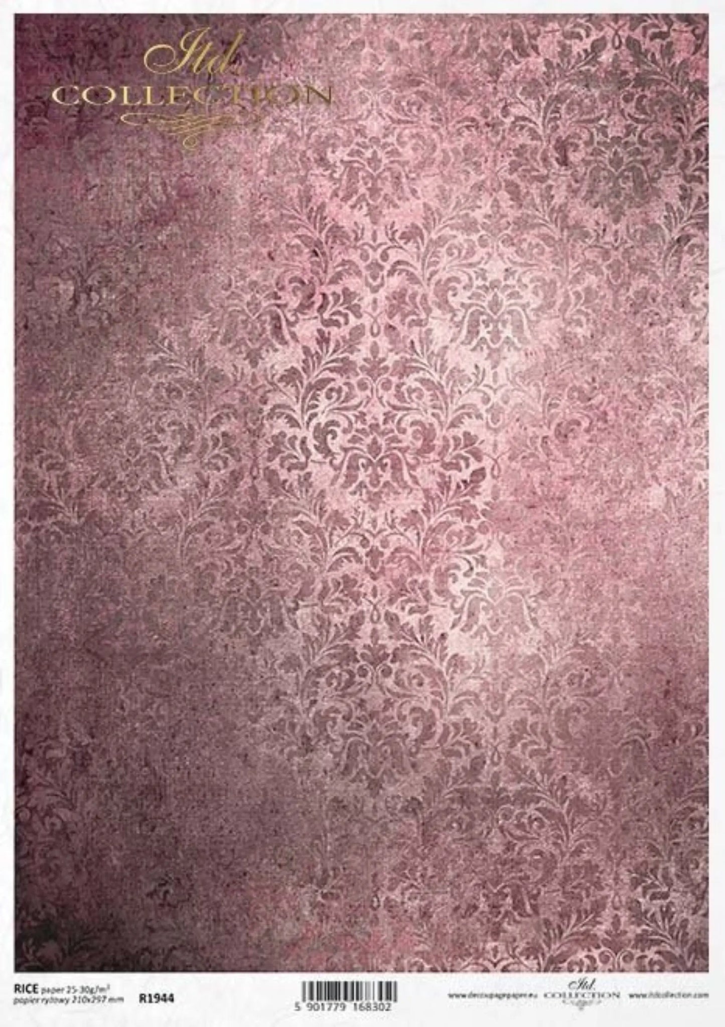 ITD Collection Rice Paper for Decoupage R1944 Size A4 - 210x297 mm, 8.27x11.7 inch, Gothic Series, maroon damask, wallpapers, backgrounds ITD Collection