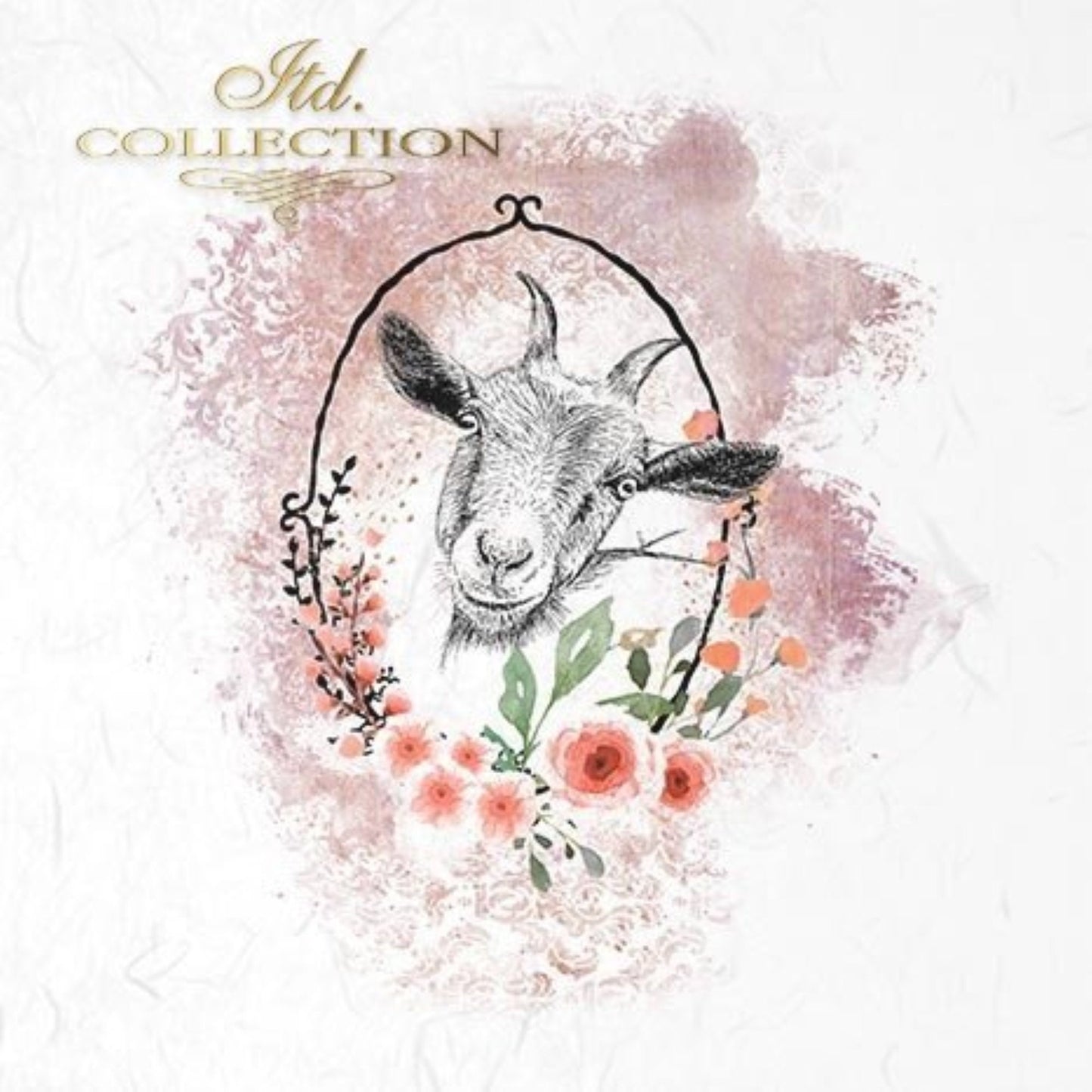 ITD Collection Rice Paper Mini Set for Decoupage RSM008, 6 sheets of rice paper 14,8x14,8 cm, Farm Animals, Cow, Rooster, Hen, goat, dog