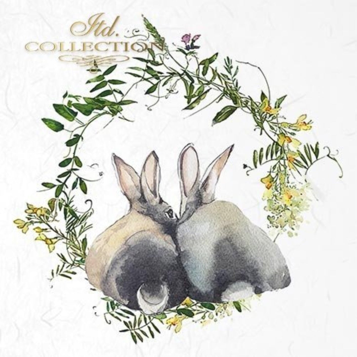 ITD Collection Rice Paper Mini Set for Decoupage RSM038, 6 sheets of rice paper 14,8x14,8 cm, bunny, chic, Easter Rounds, Wreaths