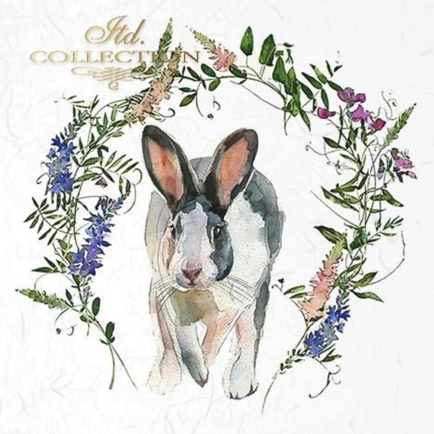 ITD Collection Rice Paper Mini Set for Decoupage RSM038, 6 sheets of rice paper 14,8x14,8 cm, bunny, chic, Easter Rounds, Wreaths