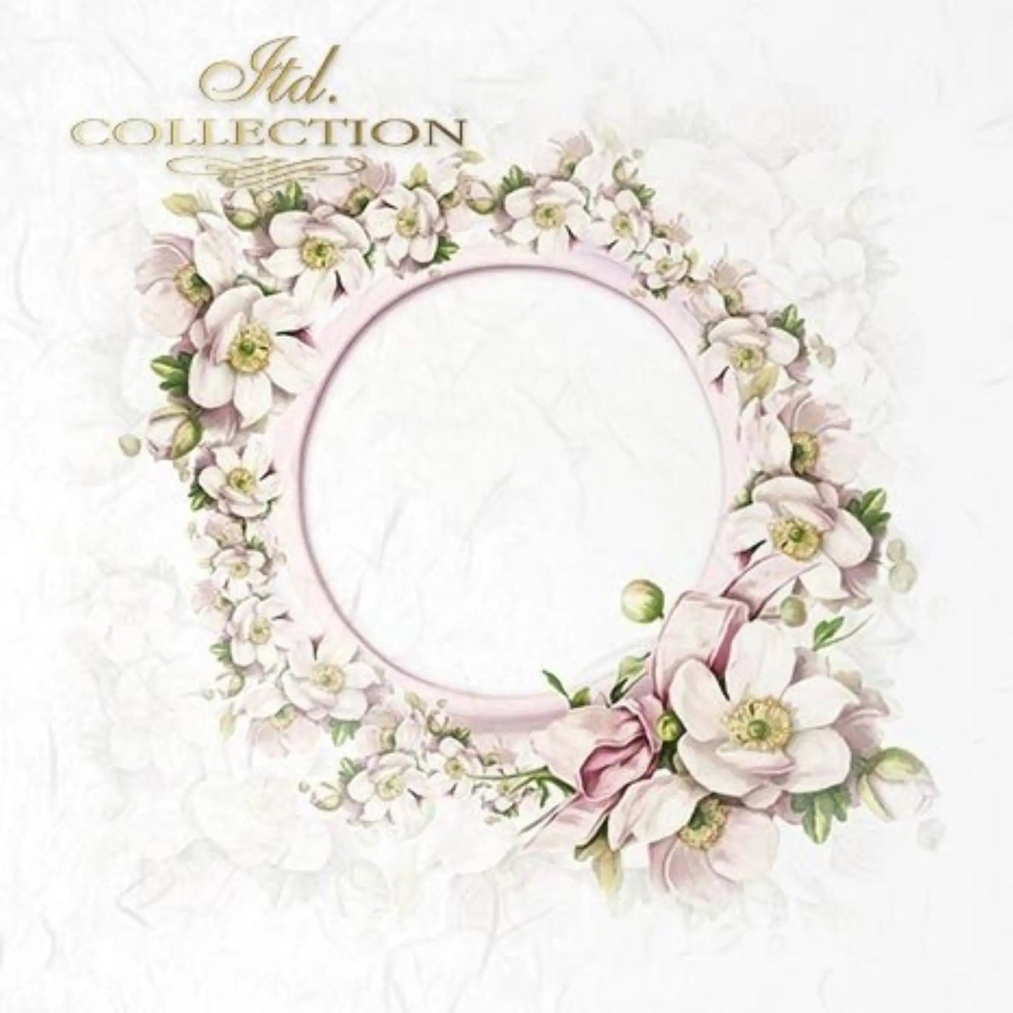 ITD Collection Rice Paper Mini Set for Decoupage RSM040, 6 sheets of rice paper 14,8x14,8 cm, Floral Frames, Spring Flowers, Frames ITD Collection