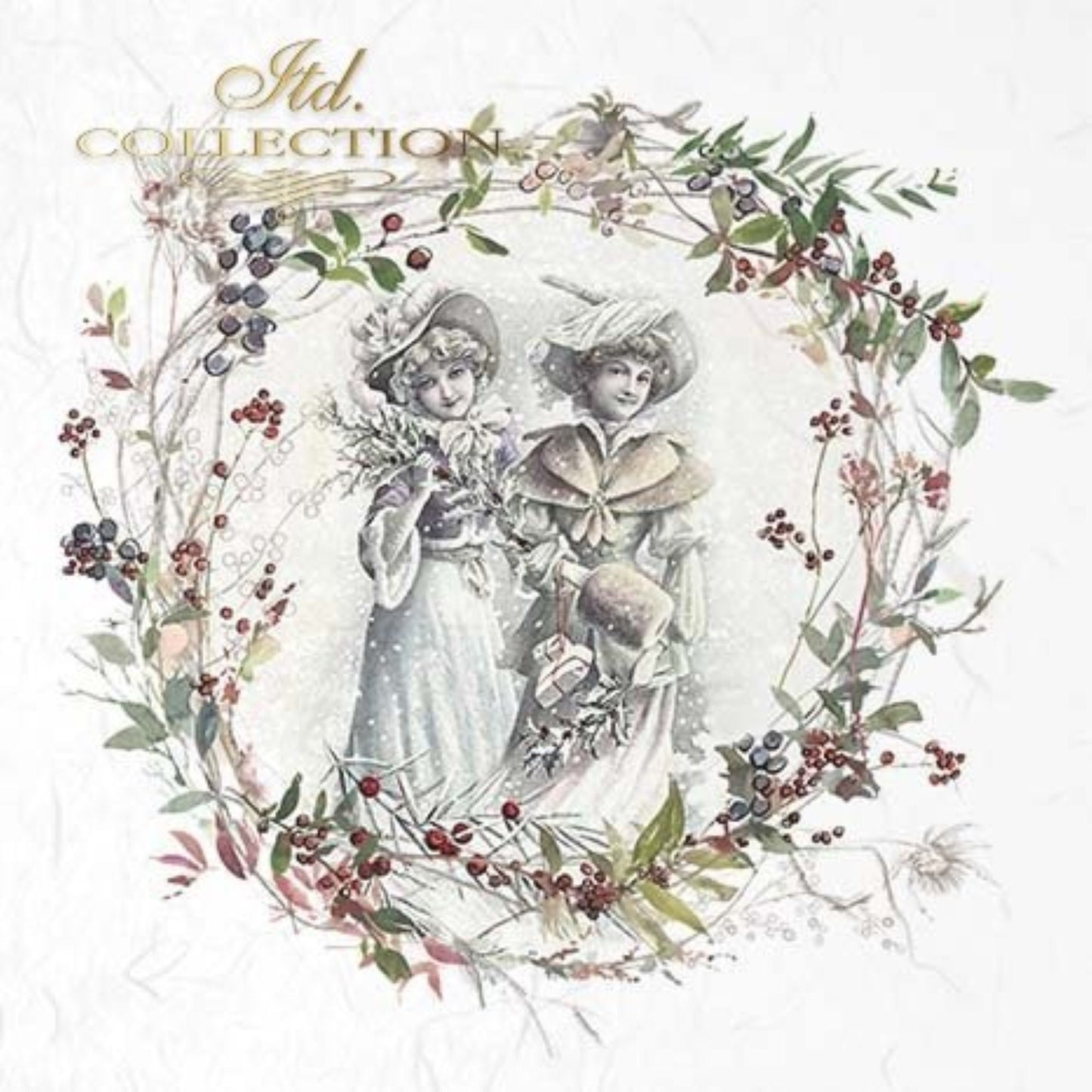 ITD Collection Rice Paper Mini Set for Decoupage RSM042, 6 sheets of rice paper 14,8x14,8 cm, Shabby chic, wreath, vintage, women, Rounds