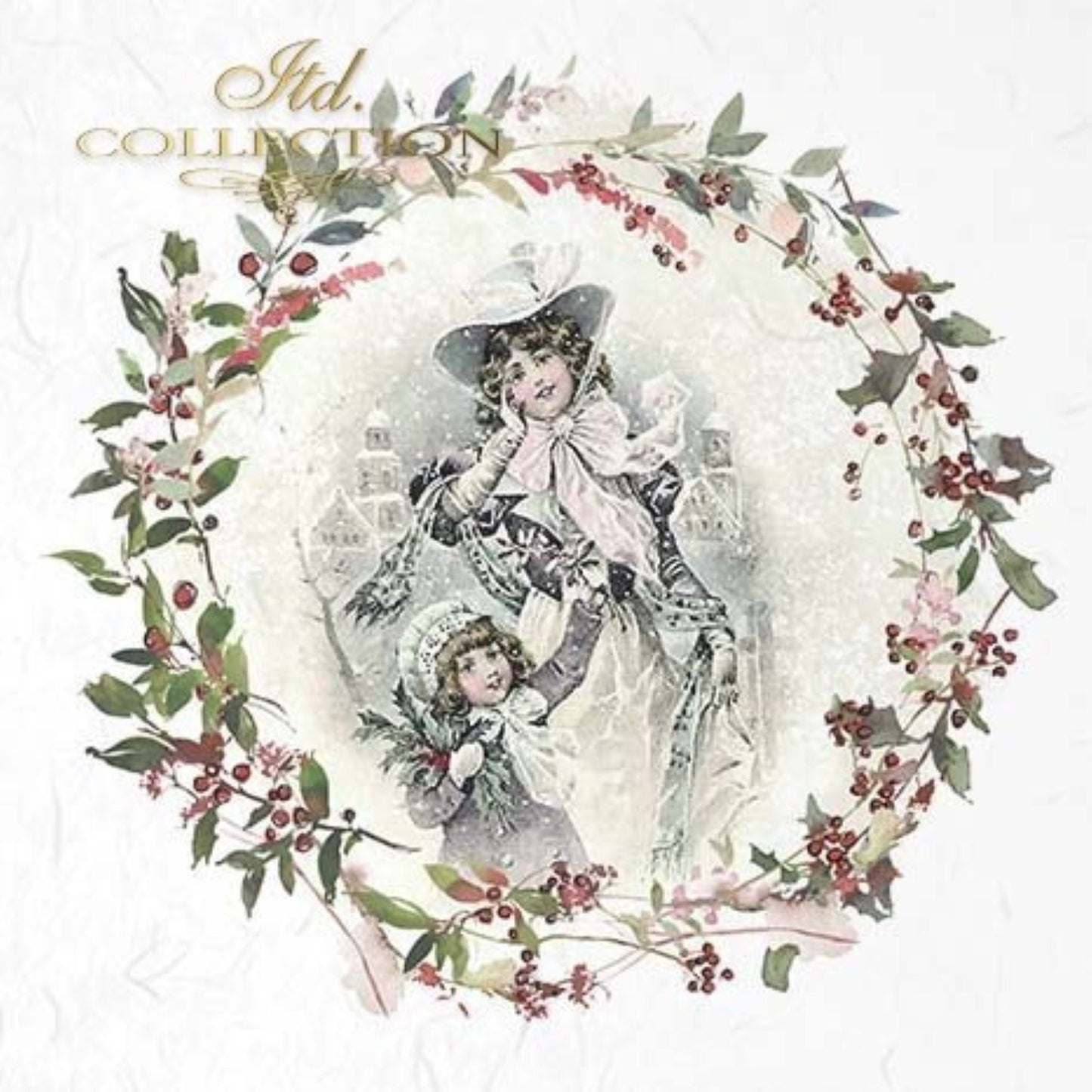 ITD Collection Rice Paper Mini Set for Decoupage RSM042, 6 sheets of rice paper 14,8x14,8 cm, Shabby chic, wreath, vintage, women, Rounds