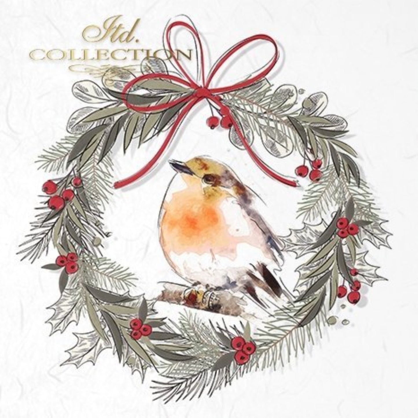 ITD Collection Rice Paper Mini Set Decoupage RSM043, 6 sheets, Christmas Wreaths, Birds, Rounds, Holiday Themes, Ornament Rounds