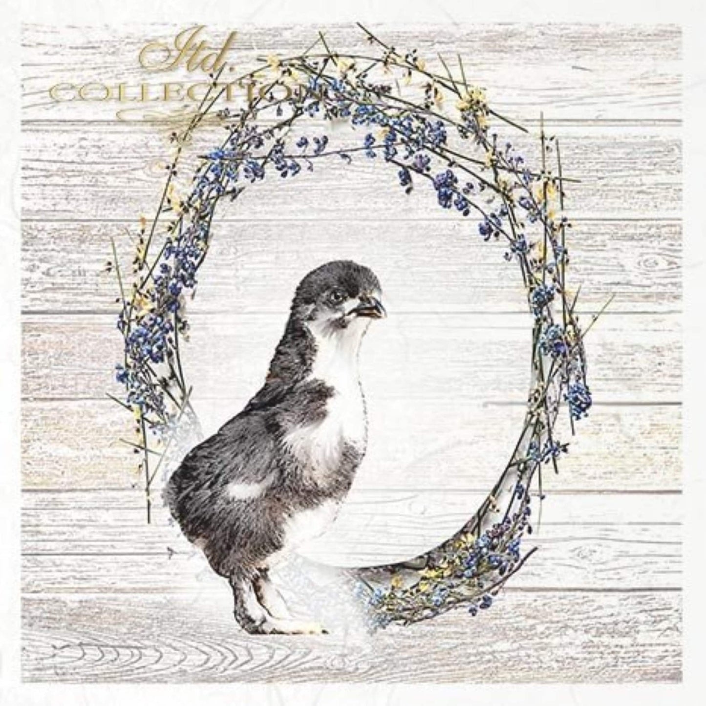 ITD Collection Rice Paper Mini Set for Decoupage RSM056, 6 sheets of rice paper 14,8x14,8 cm, hens and roosters, Wreaths, Farm Animals