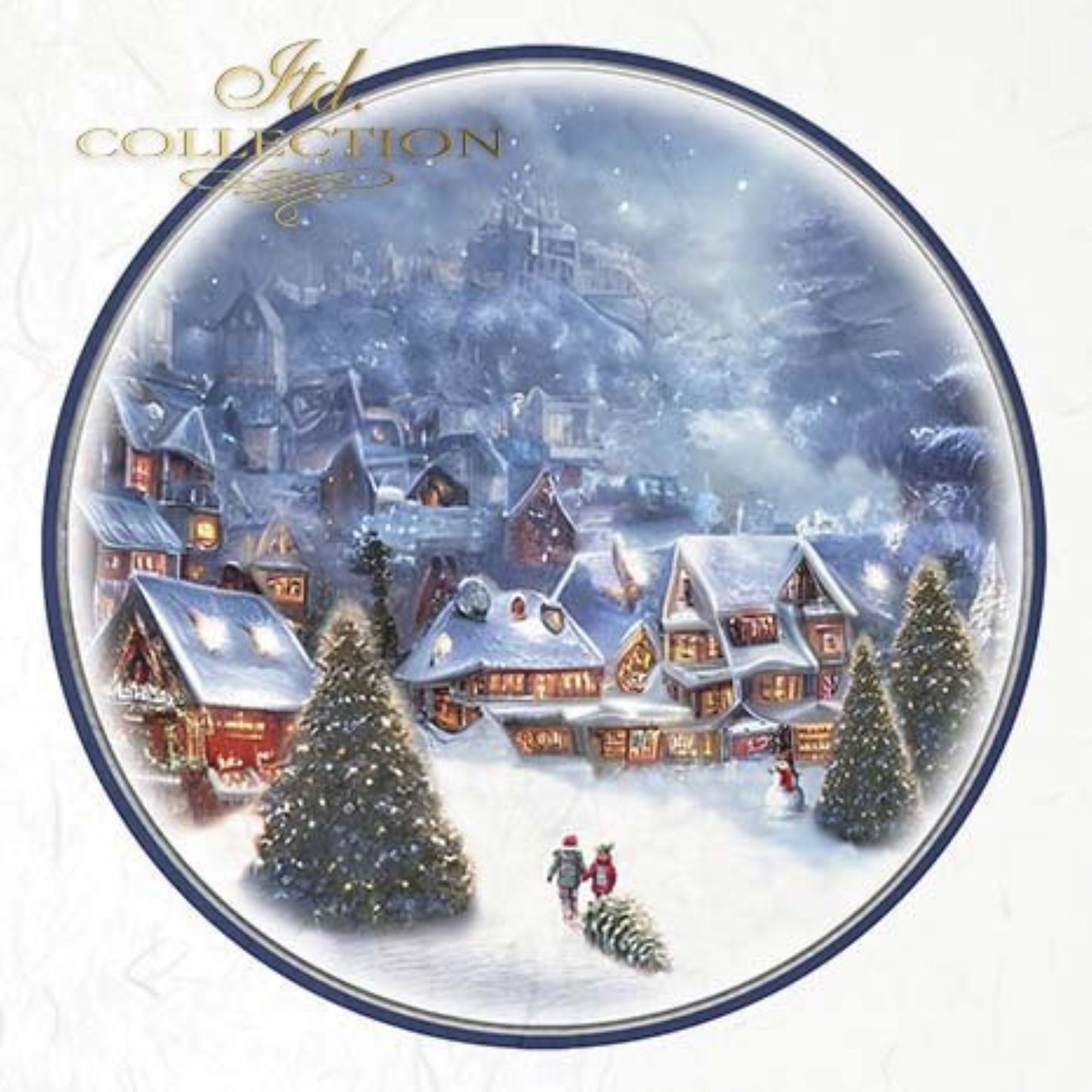 ITD Collection Rice Paper Mini Set for Decoupage RSM062, 6 sheets of rice paper 14,8x14,8 cm, Snow, Christmas, winter landscape Rounds