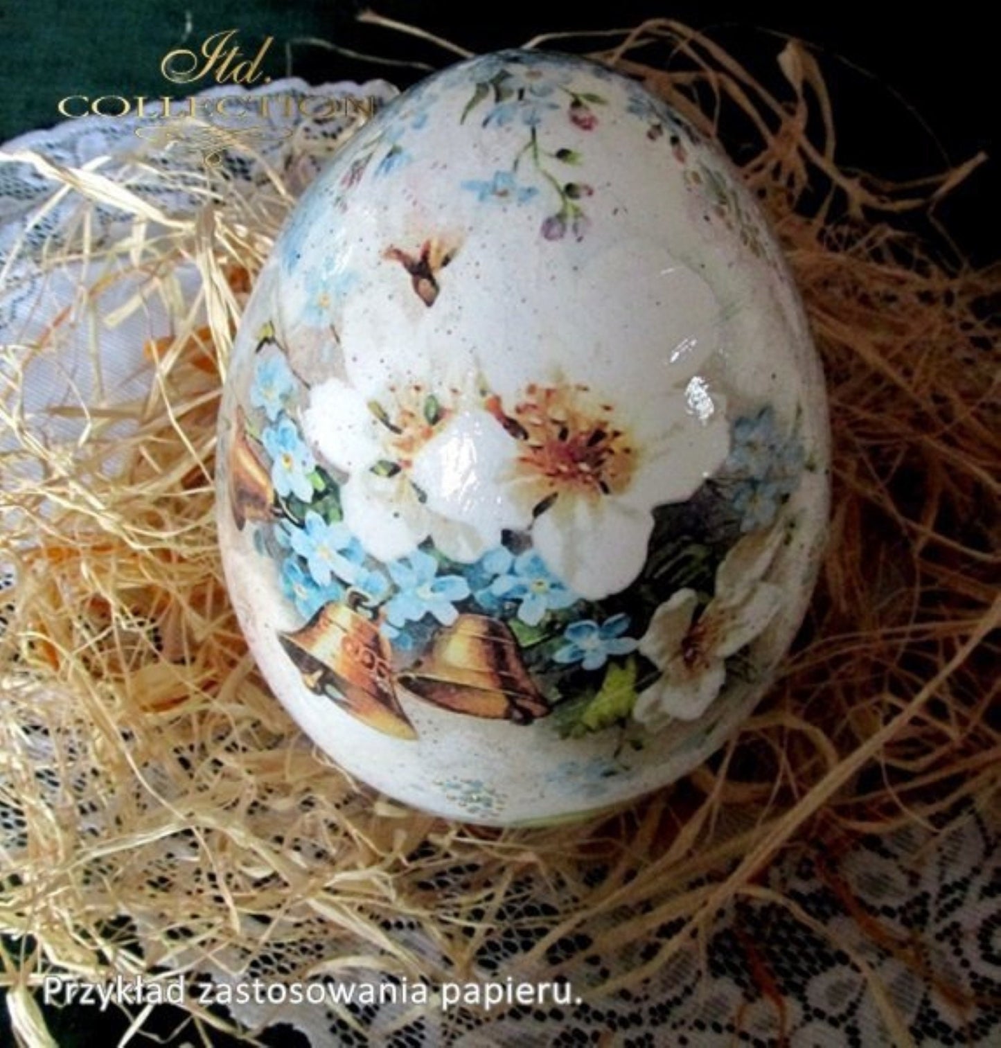 ITD Collection Rice Paper for Decoupage R0360, Size A4 - 210x297 mm, 8.27x11.7 inch, White Spring flowers, Wedding bells, bridal