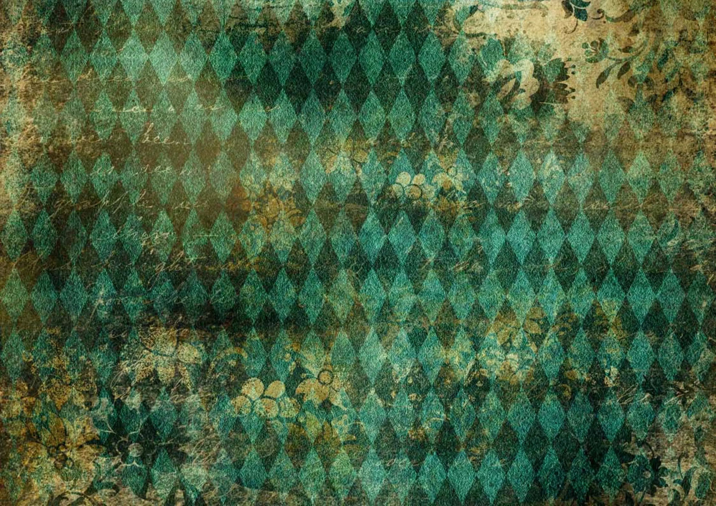 Decoupage Queen Teal Harlequin DQRP 0144 Size: A4 - 8.3" X 11.7" 210 x 297 mm Rice Paper, Decoupage, Diamonds Decoupage Queen