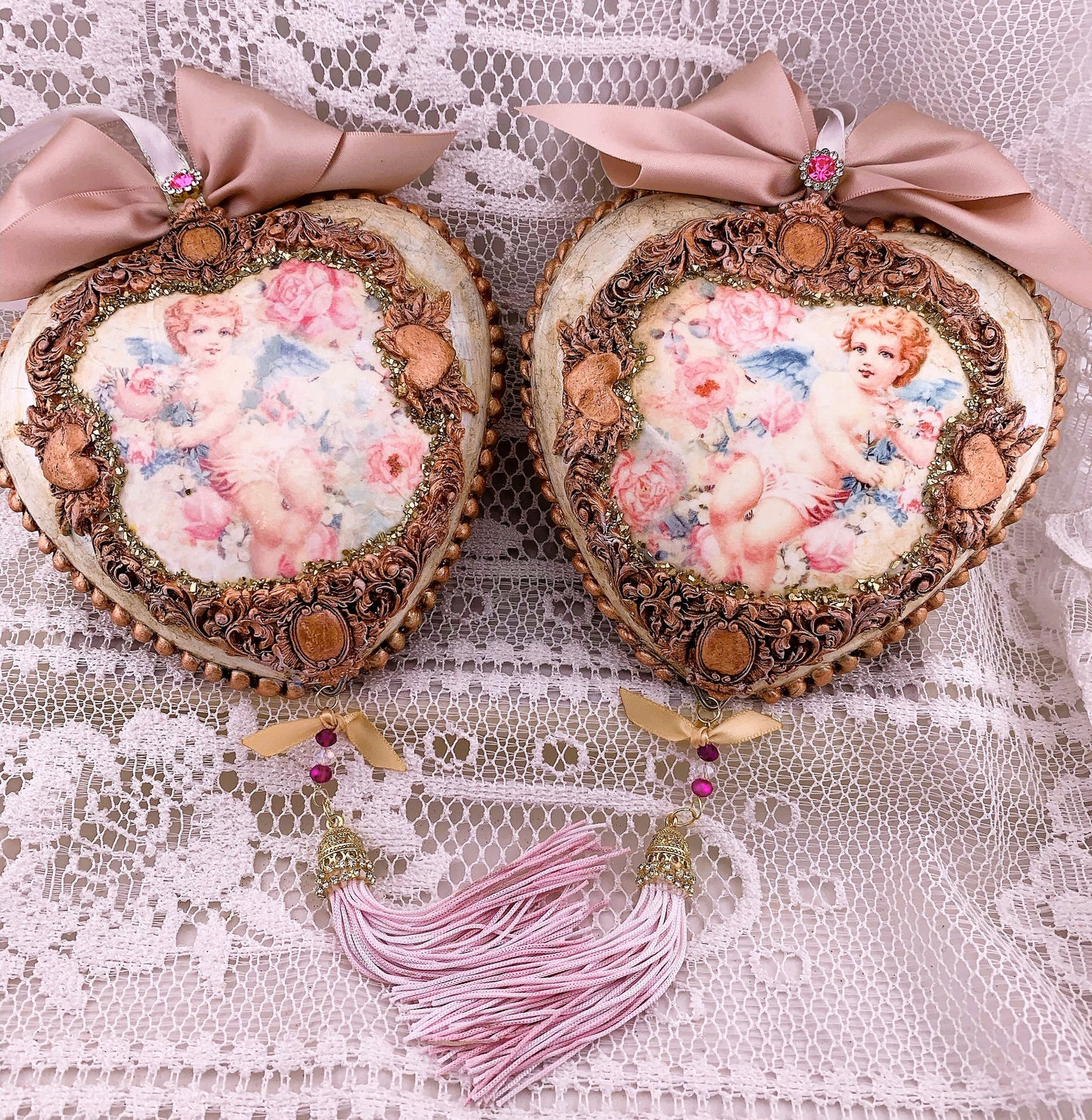 AB Studio Shabby Chic Vintage Valentine Love Cupids #0370 Size: A4 8.27 X 11.69 inches Rice Paper Decoupage Imported from Poland