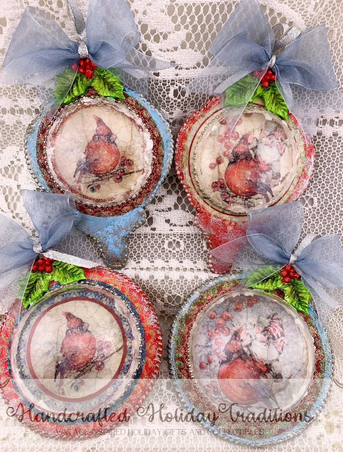 AB Studios Rice Paper Winter Cardinals Christmas Rice Paper A4 0965 8.27 X 11.69 inches Rice Paper for Decoupage Imported from Poland AB Studio